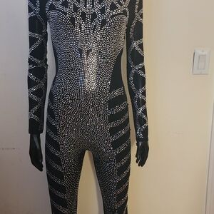 Black and Silver Embellished Jumpsuit